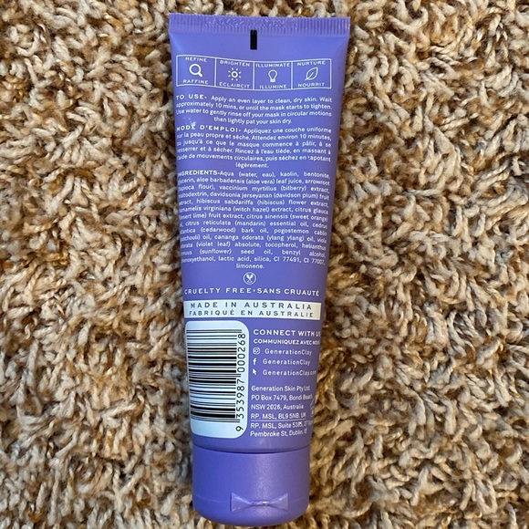 GENERATION CLAY Ultra Violet Brightening Purple Clay Mask - Picture 3 of 5